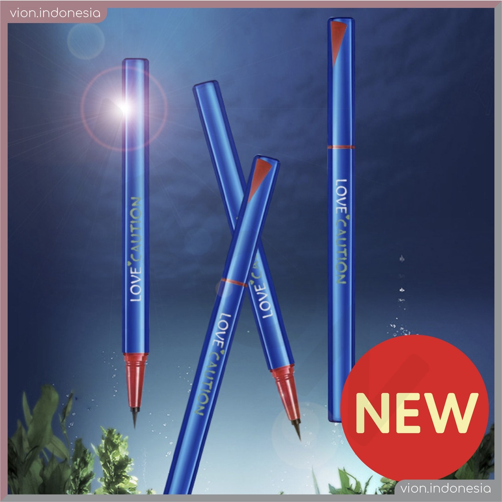 KACHI - LOVE CAUTION Blue Red Eyeliner Waterproof Tahan Air Tahan Lama XX017