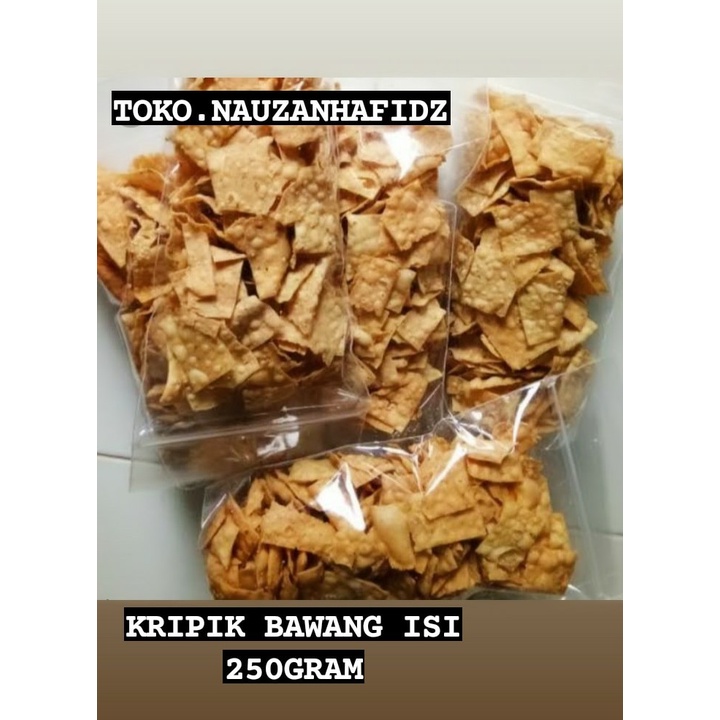 

KRIPIK BAWANG/PANGSIT GURIH ASIN RENYAH JAJANAN JADOEL ISI 250GRAM