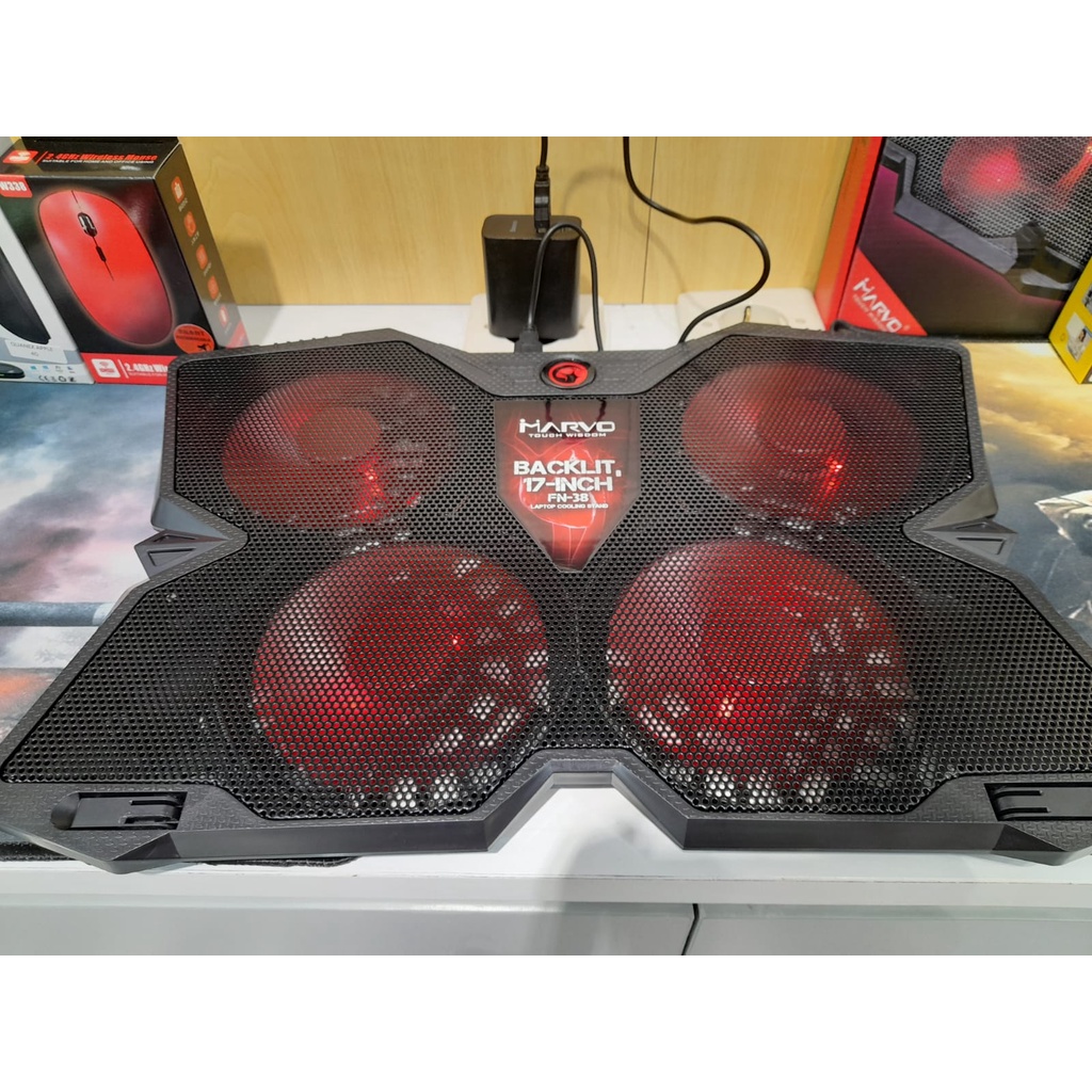 MARVO SCORPION FN38 COOLING PAD FOR GAMING 4 FAN WITH USB HUB GARANSI 1 TAHUN