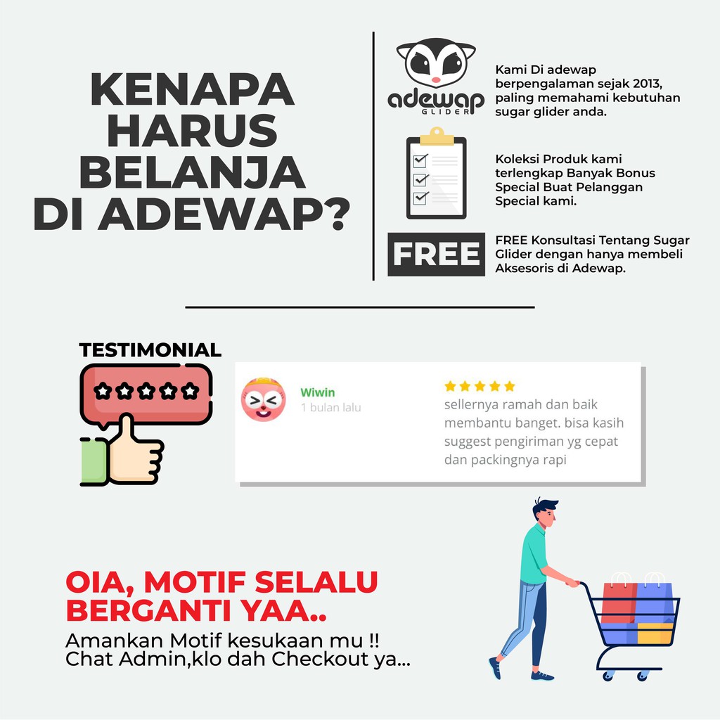 ADEWAP GLIDER Tas Travel Cage Curve Sugar Glider + Kandang