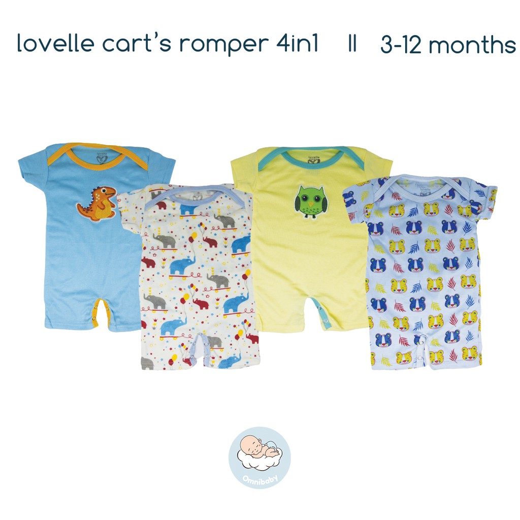 lovelle cart's romper bayi laki-laki, bayi perempuan 4in1 0-12 bulan SNI!