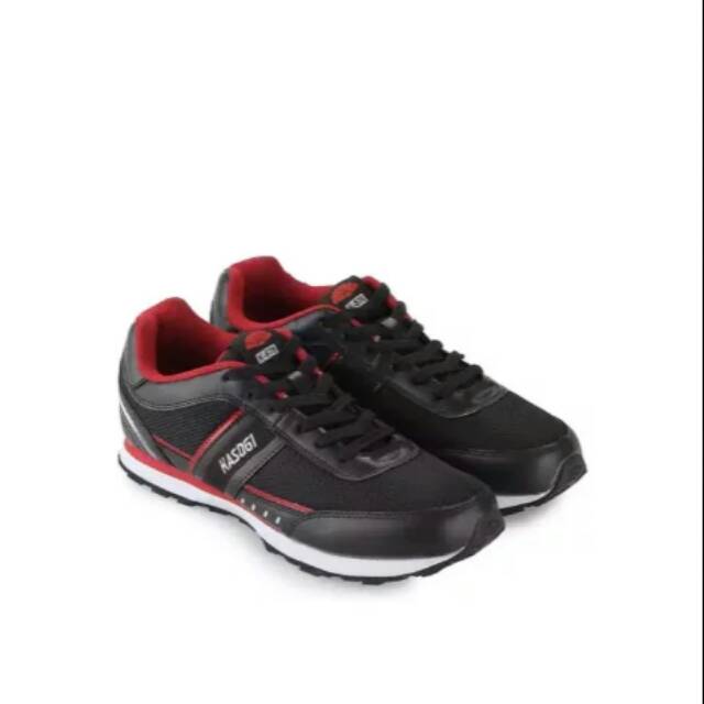 Sepatu Pria Kasogi k676 running lari sport hitam merah original