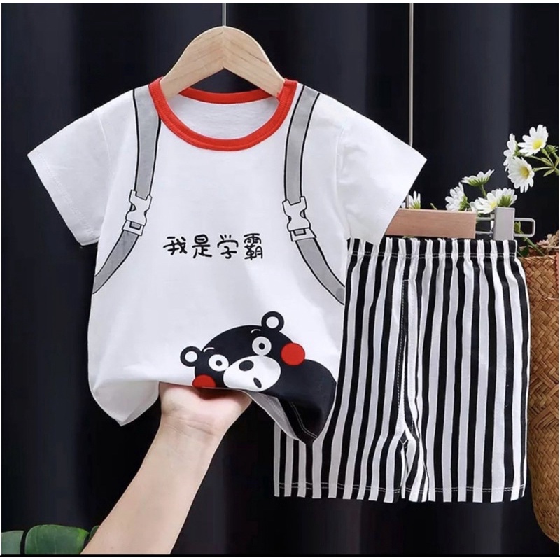 SETELAN BAJU DAN CELANA ANAK MOTIF PANDA SALUR 1-5 TAHUN