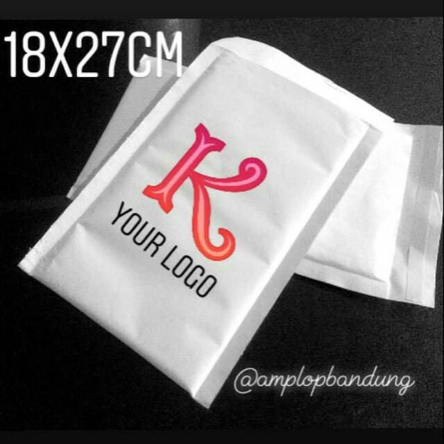 Cetak logo custom amplop padded envelope bubble mailer 18cm x 27 cm