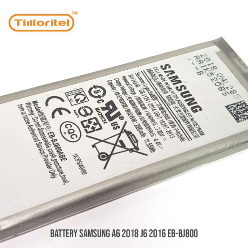 BATTERY SAMSUNG A6 2018 J8 2018 J6 2016 EB-BJ800