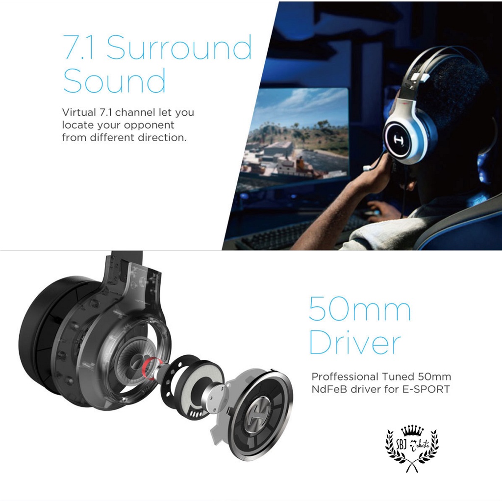 HEADPHONE GAMING MULTIFUNGSI HECATE G4 TE HEADSET Headphone 7.1 SURROUND 50mm NdFeB driver TUNED for E-SPORT