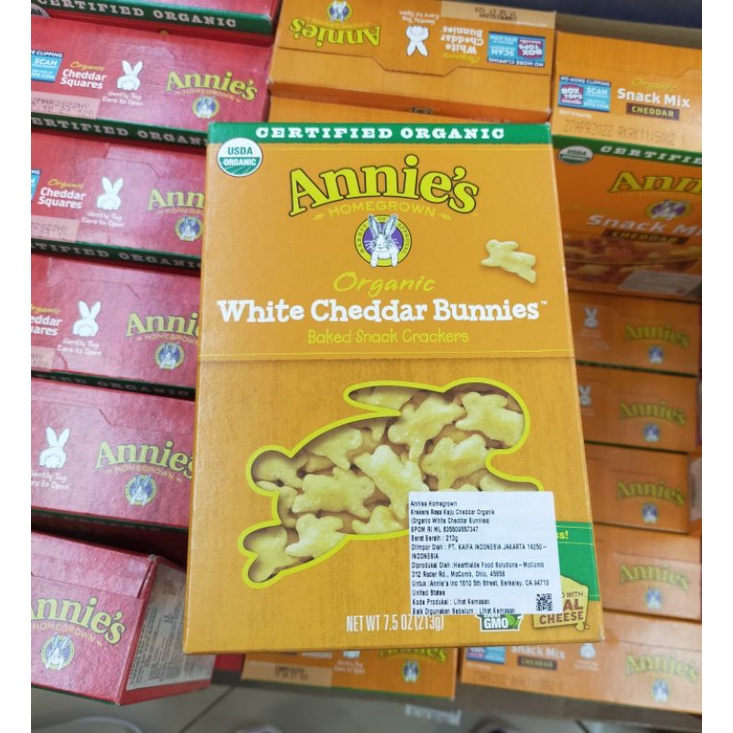 

annie's organic baked cracker Biscuit biskuit Snack cheddar white 213gr