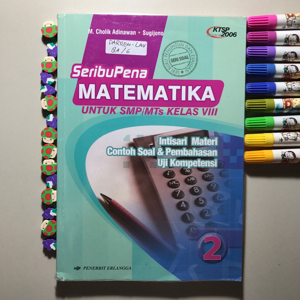 Buku Seribupena Matematika Seri Soal Penerbit Erlangga Kelas 8 Smp 2 Viii Ktsp Shopee Indonesia