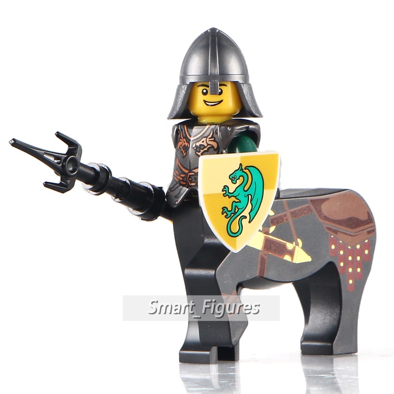 Mainan Action Figure Kastil Kastil Kastil Minifigures Green Dragon Centaur Knights AX8802 Untuk Koleksi