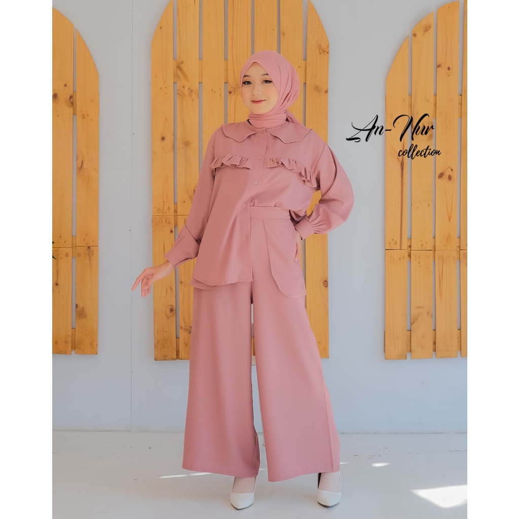 ATASAN SET CELANA KULOT ANNUR MODEL LUNA DAN CANDY ONESET LUCU TRENDY OOTD RETRO VINTAGE