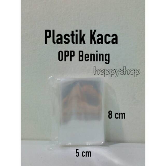 

5 cm x 8 cm (100 lembar) Plastik Kaca OPP Bening Polos