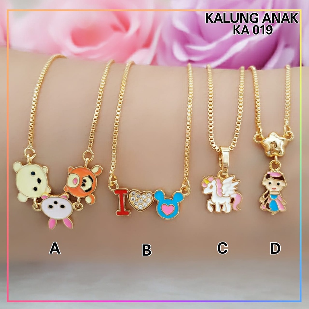 Kalung xuping kalung anak karakter love mickey lucu perhiasan lapis emas gold KA 019