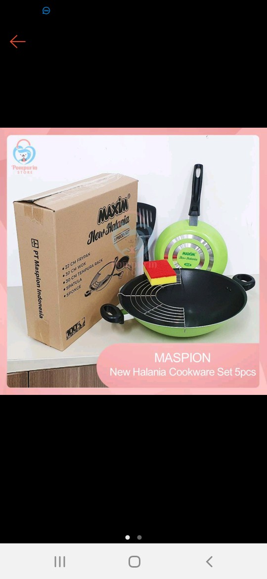 Maspion Maxim Halania 5pcs Set - Wajan Frypan Wok Cookware Set
