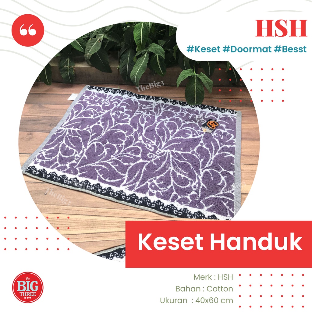 HSH Keset Handuk 40x60 cm motif minimalis strip daun abstrak Wave Line Dots Pineapple Aljabari Heart Crest  - 40 x 60 TBT Bath Mat Kamar Mandi