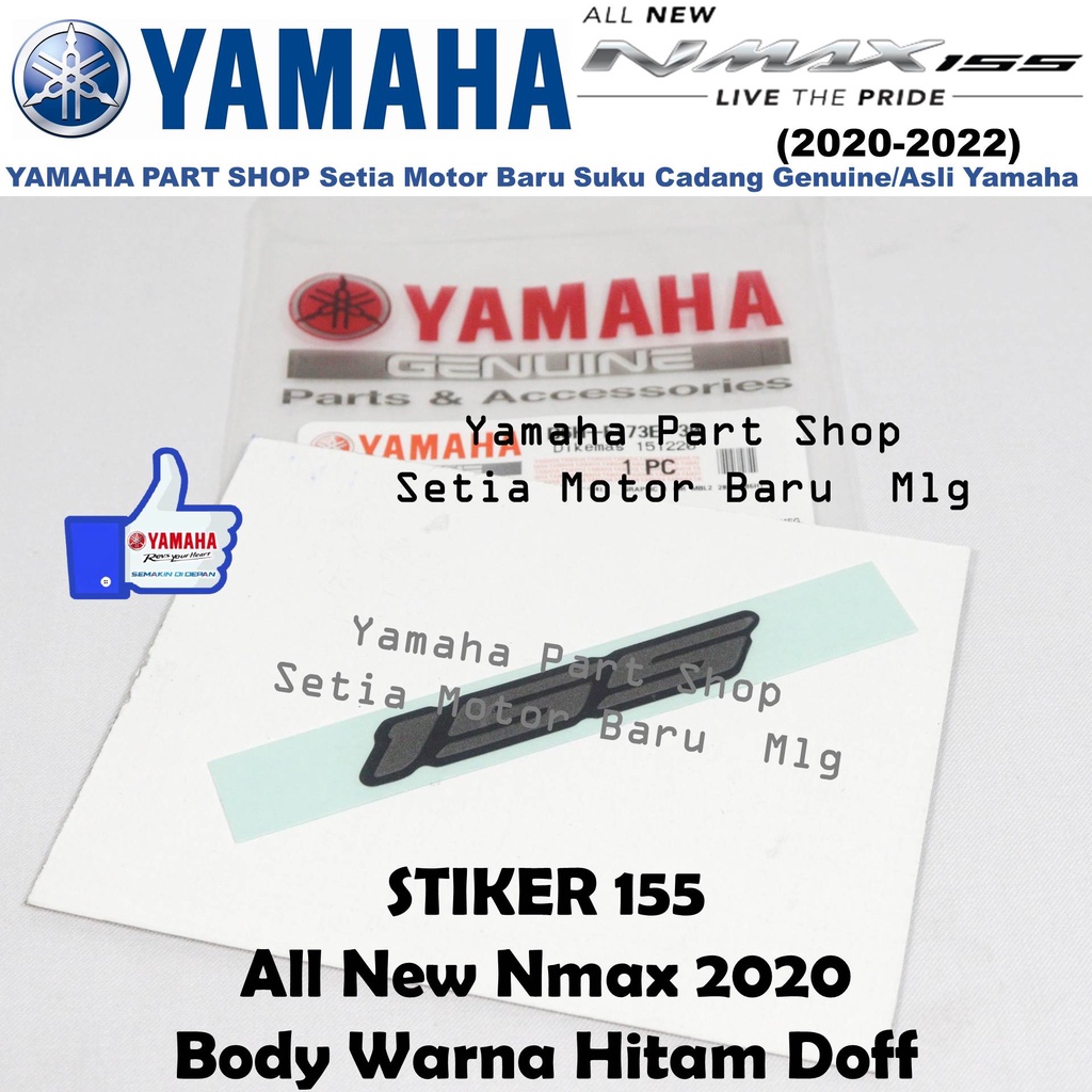 Emblem Stiker Logo 155 B6H30 All New Nmax N Max 2020 Body Hitam Doff Asli Yamaha Setia Motor Baru