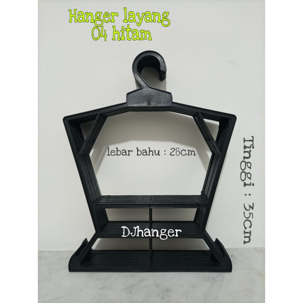 Hanger Layang 04 Setelan Baju anak Hitam| Gantungan baju serbaguna 1 lusin