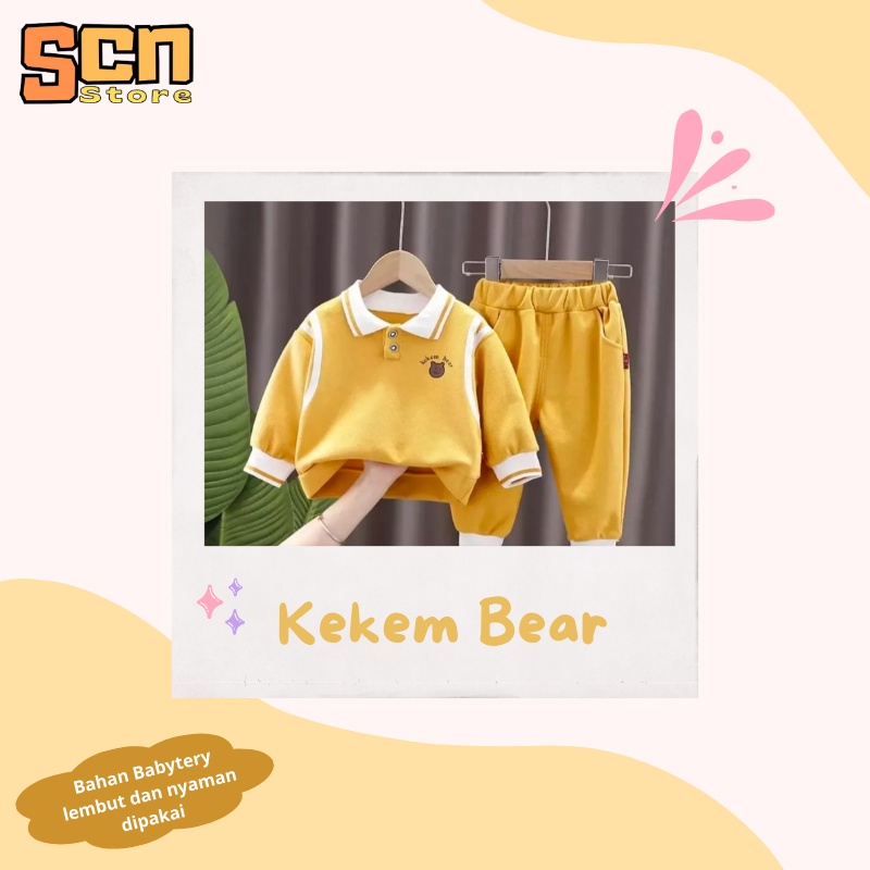 SCN STORE Setelan Sweater Anak Usia 1-6 Tahun KEKEM BEAR