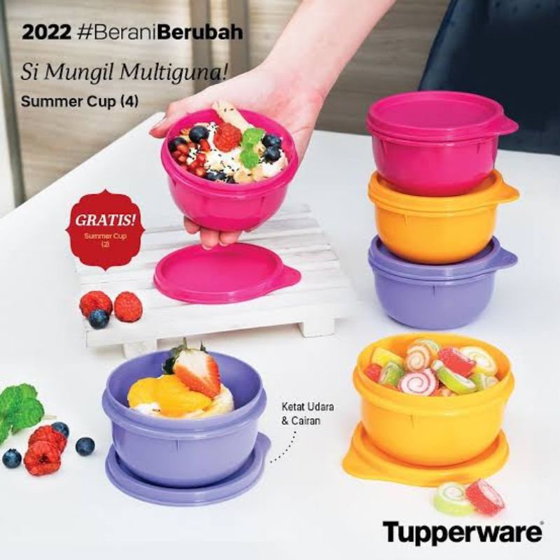 Tupperware Summer Cup 250ml (6 Pcs) / Kiddie Set Mini Soup Bowl Baby Food Wadah Mangkuk Sup Kecil Bu