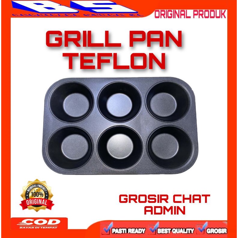 [BS] GRILL PAN TEFLONE ASLI ALAT PANGGANG IKAN SOSIS DAGING KUE BARBEQUE BBQ