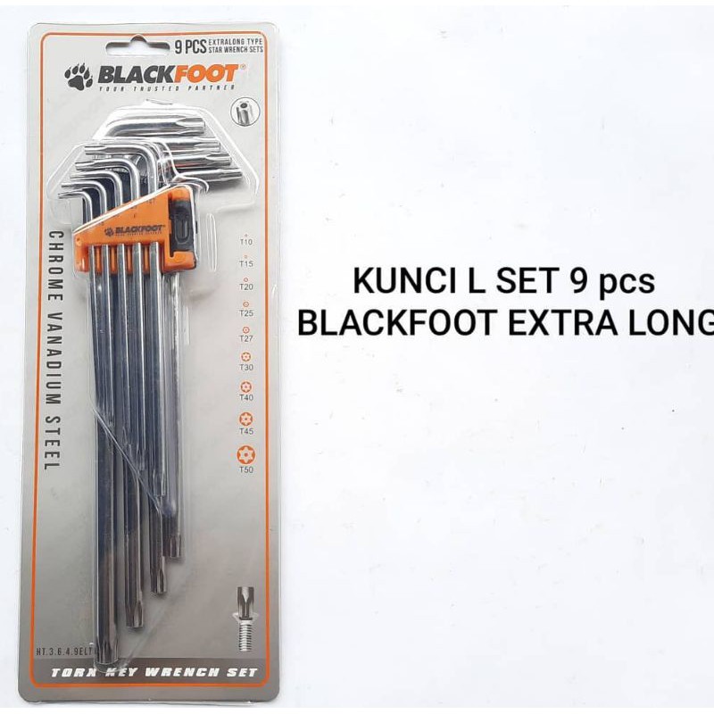 kunci l set 9 pc blackfoot extra long