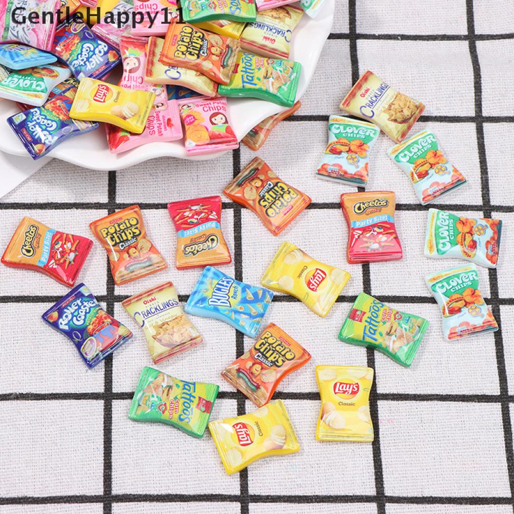 Gentlehappy 10Pcs / Set Mainan Simulasi Permen / Snack / Cream Bahan Resin Untuk Aksesoris Rumah Boneka