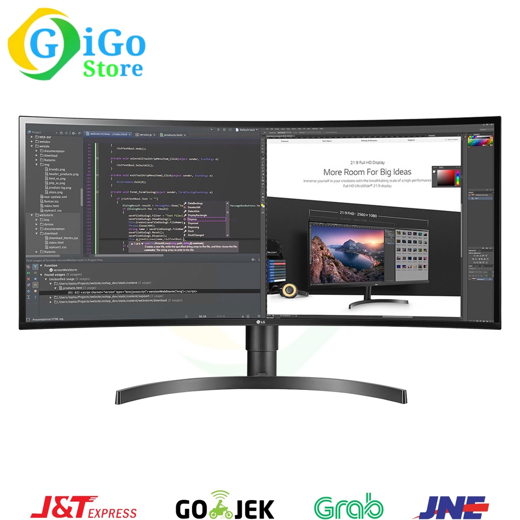 Monitor Ultrawide LG 34WN80C IPS WQHD HDR10 USB-C For Komputer PC Computer