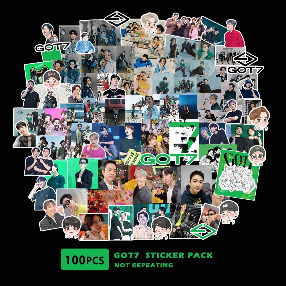 100pcs / set Stiker KPOP GOT7 Comeback Album Peripheral Jackson