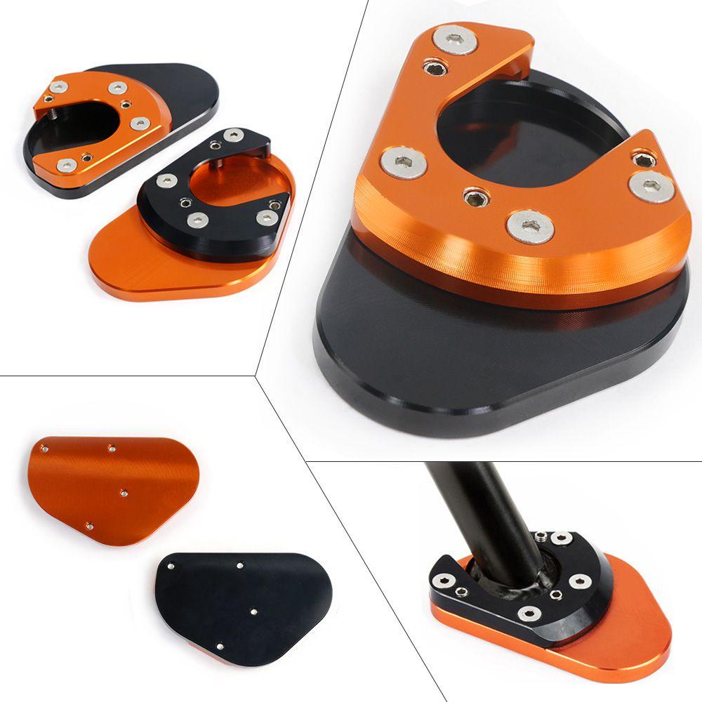 Populer Kaki Ekstensi Pad Pembesar Suku Cadang Motor Kickstand Kaki Penopang Side Kick Stand Untuk Voor KTM 125duke 2012-2018