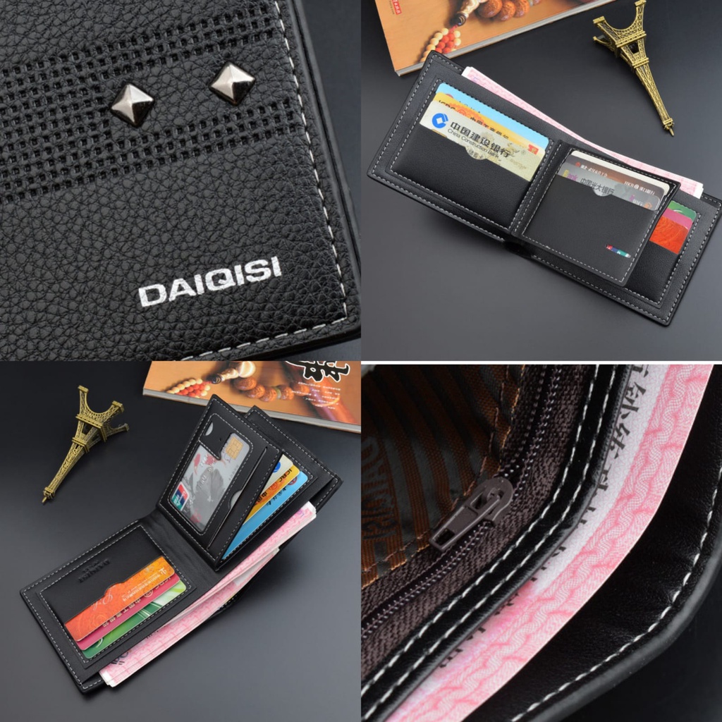 DOMPET LIPAT PRIA KECIL KULIT DAIQISI ORIGINAL DEWOLF IMPORT PREMIUM TIPIS SLOT KARTU UANG PENDEK BATAM BRANDED COWOK KEREN SIMPLE MURAH LAKI ORI