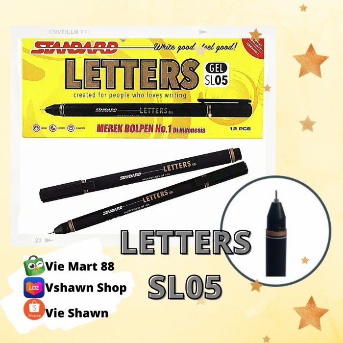 

Berkualitas Standard Pen Letters Sl05 Black Isi 12 Pcs - Hitam Berkualitas