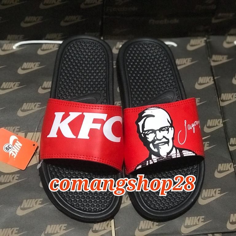 Sandal Sendal Slop Selop Slip On Slide Pria Wanita Cowok Cewek Laki Laki Casual Kekinian Murah NK KFC