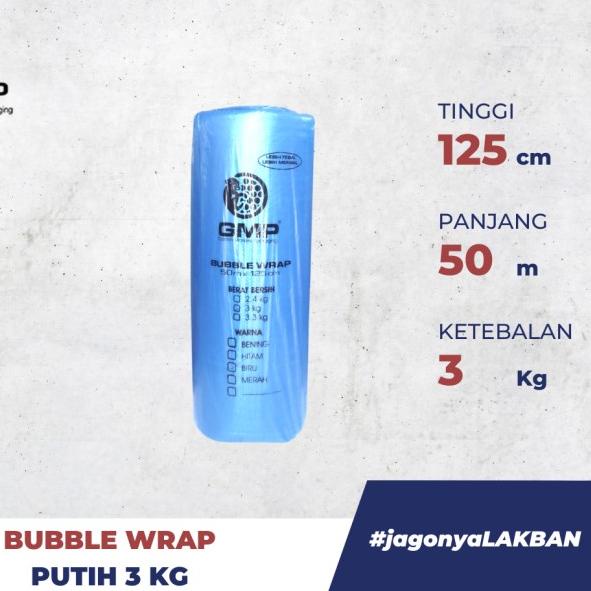 

➽ Bubble Wrap Warna putih / bening GMP ( 125 CM X 50 M ) - 3kg ♠