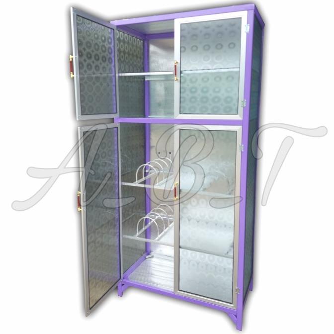 RAK PIRING LEMARI DAPUR ALUMINIUM KACA 2 PINTU FULL TERTUTUP SDG5145GBF