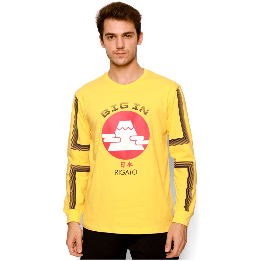 Kaos Lengan Panjang Rigato / Kaos Pria / Kaos Lengan Panjang / Kaos Katun / Kaos Print / Kaos Kasual