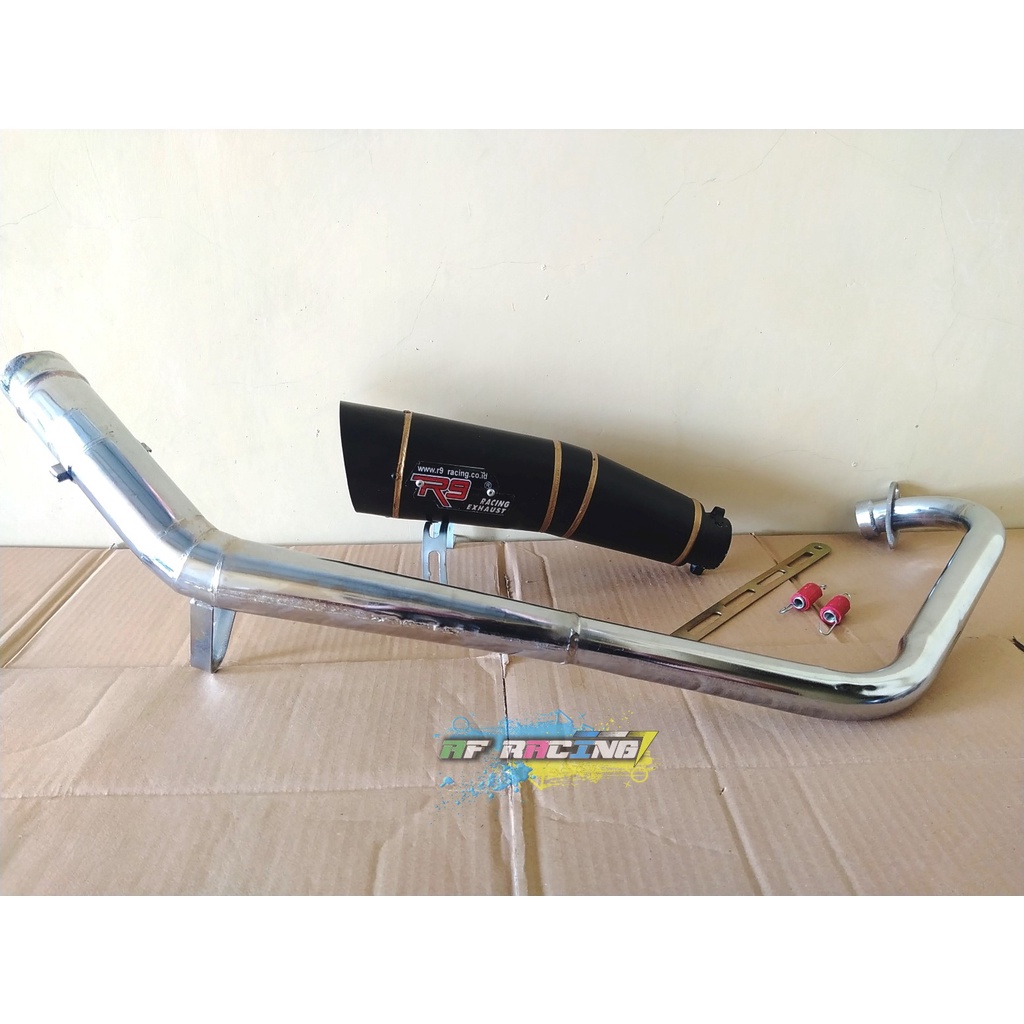 Knalpot racing R9 black Vixion Old Version Vixion New Lighting R15 All series - knalpot motor