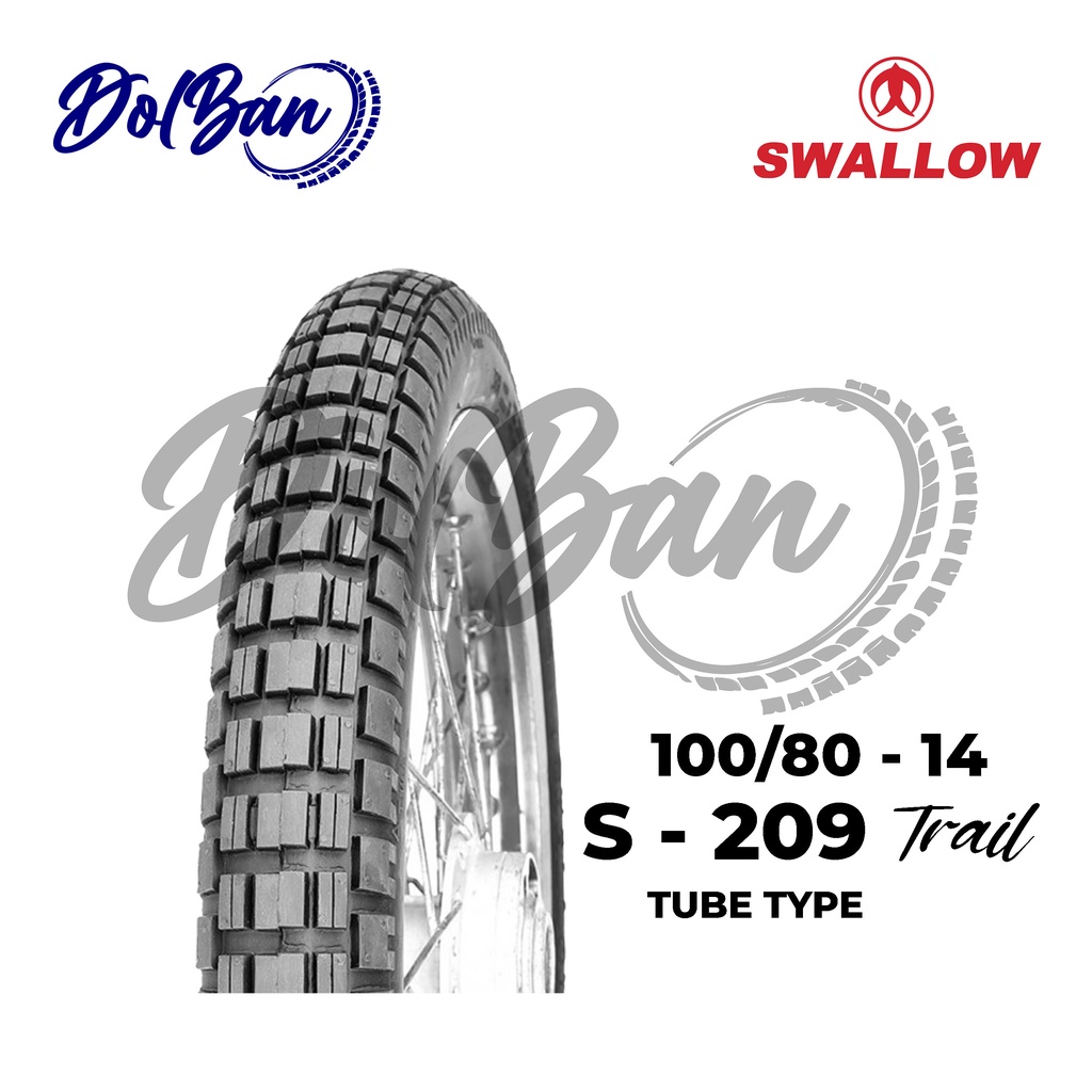 BAN LUAR MOTOR SWALLOW 100/80-14 RING 14 S-209 TRAIL TUBETYPE