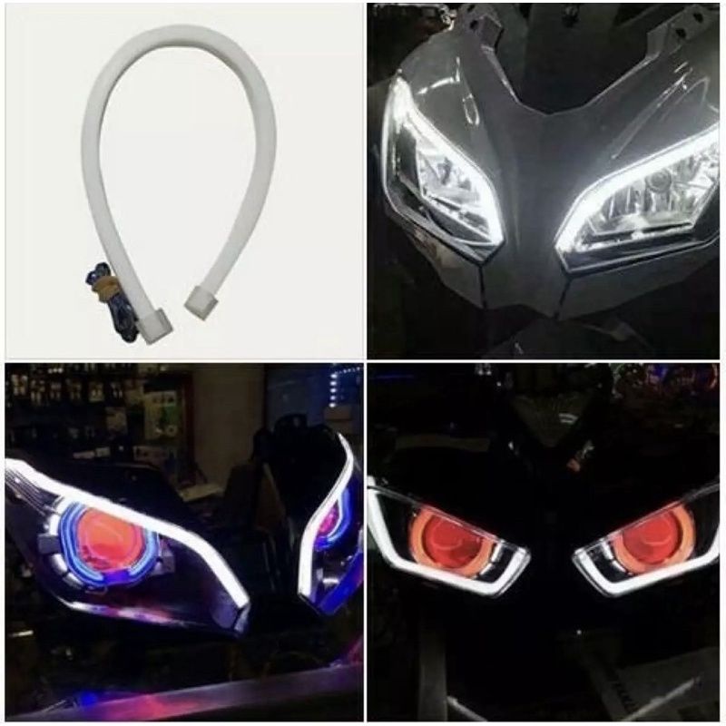 Lampu Alis Motor Fleksibel 30cm Diam Standby LED Motor Lampu Alis Flexibel 30cm Lampu Alis diam Nmax Aerox Vario new 150 PCX Nmax new Ninja