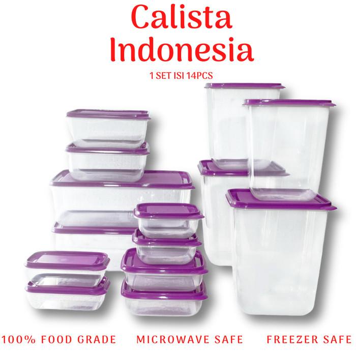 Toples Plastik Tempat Bumbu Makanan Calista Otaru Bening 14Pcs