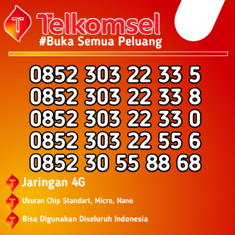 nomor cantik telkomsel 4g lte kartu as aabb murah