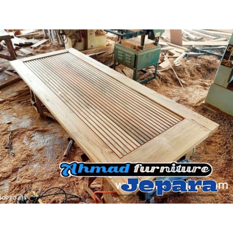 daun pintu rumah minimalis kayu jati perhutani