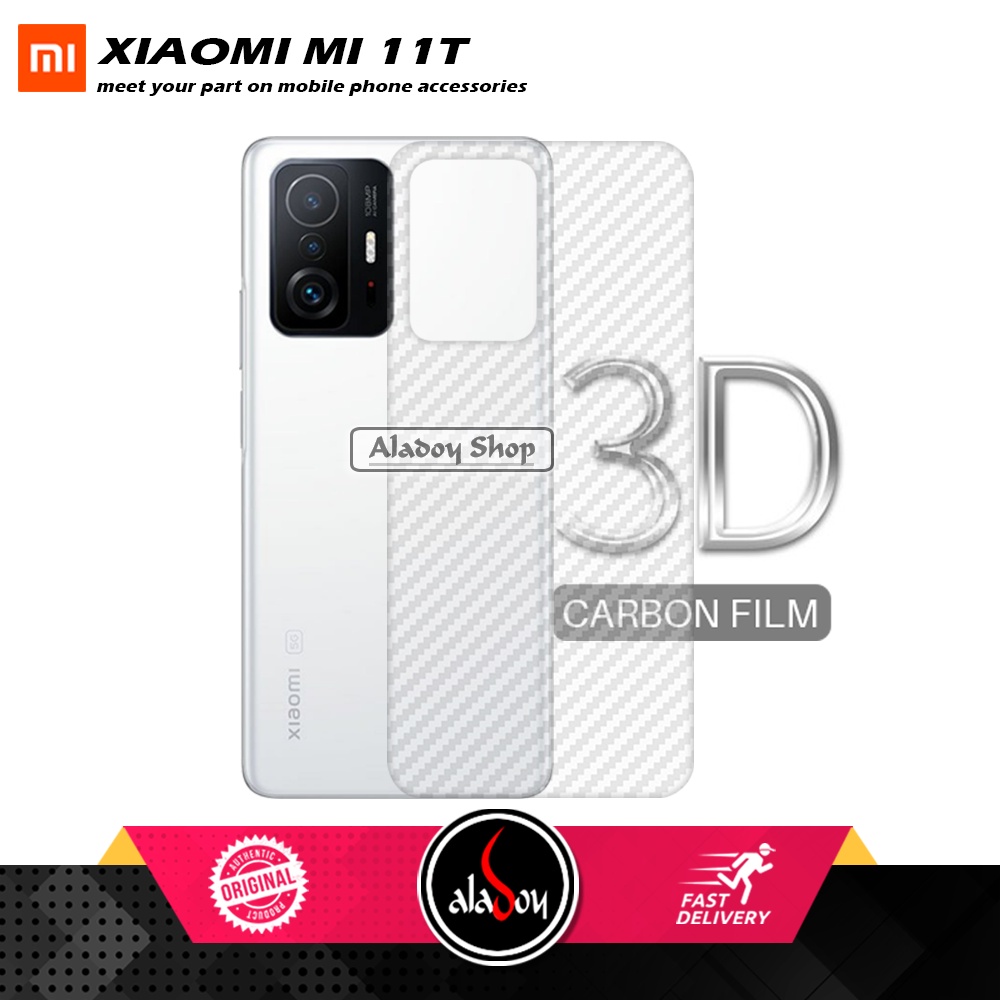 PAKET 3 IN 1 Tempered Glass Layar Xiaomi Mi 11T Free Tempered Glass Camera dan Skin Carbon