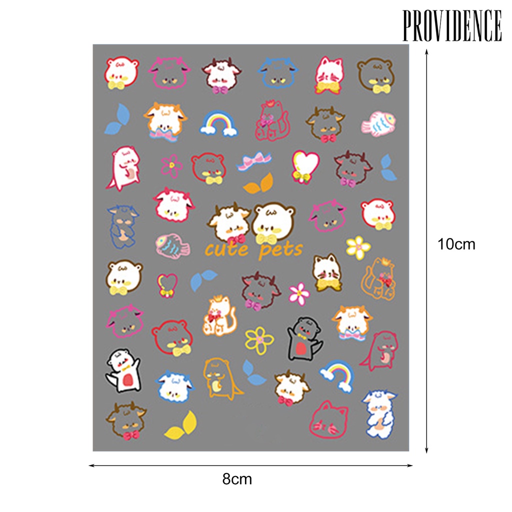 Providence Cartoon Sheep Nail Stickers Embossed Cute Cute Small Bear Nail Cartoon Animals Stickers for Manicure