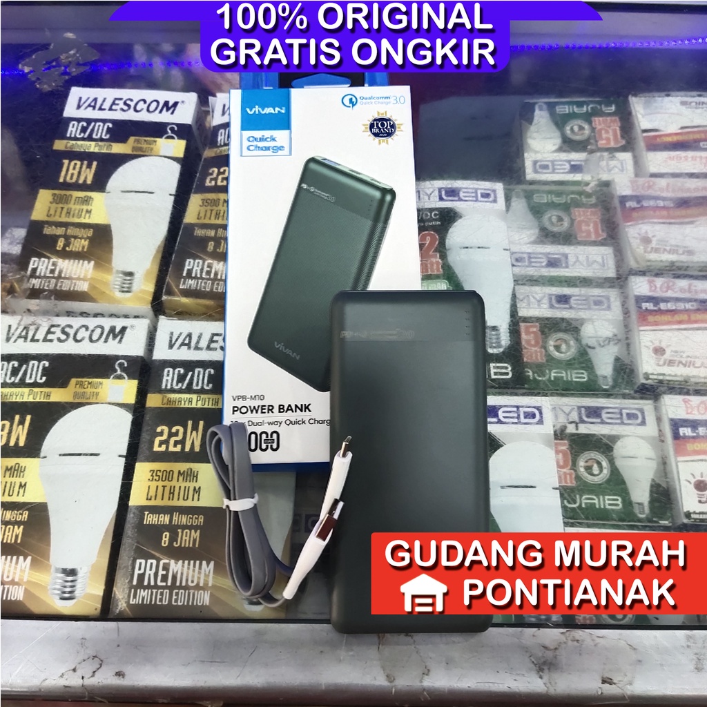 Power Bank Vivan 18W 10.000Mah VPB-M10 Dual Way Quick Charge