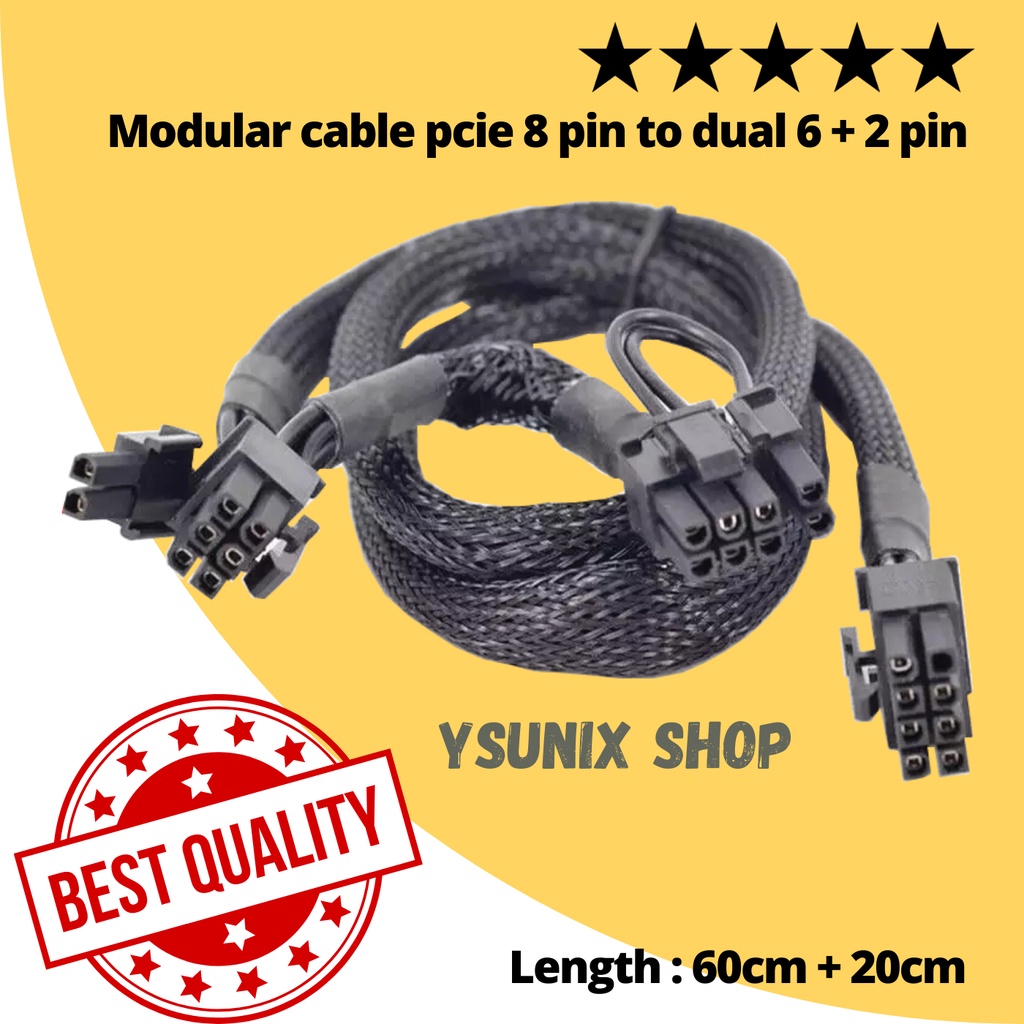 KABEL MODULAR POWER VGA PCIE 8 PIN TO DUAL 6 8 PIN SLEEVE