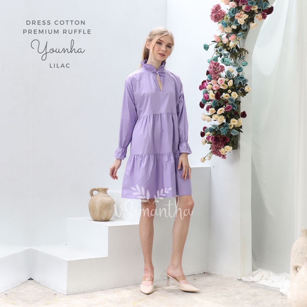 Dress Cotton Premium Ruffle Younha