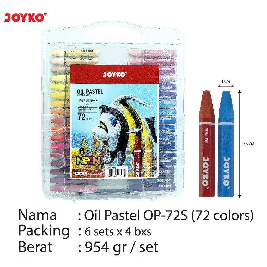 

Krayon 72 Warna Crayon Oil Pastel Joyko OP-72S