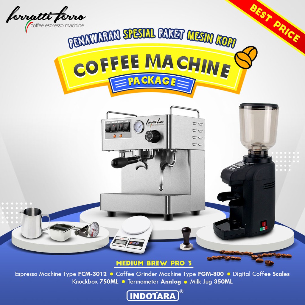 Paket mesin kopi Espresso Medium Brew Pro 1 - 2 - 3