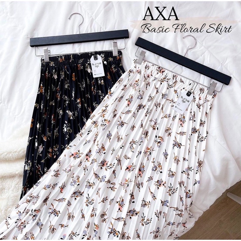Flowery Skirt - Rok motif bunga rok wanita panjang bawahan wanita korea