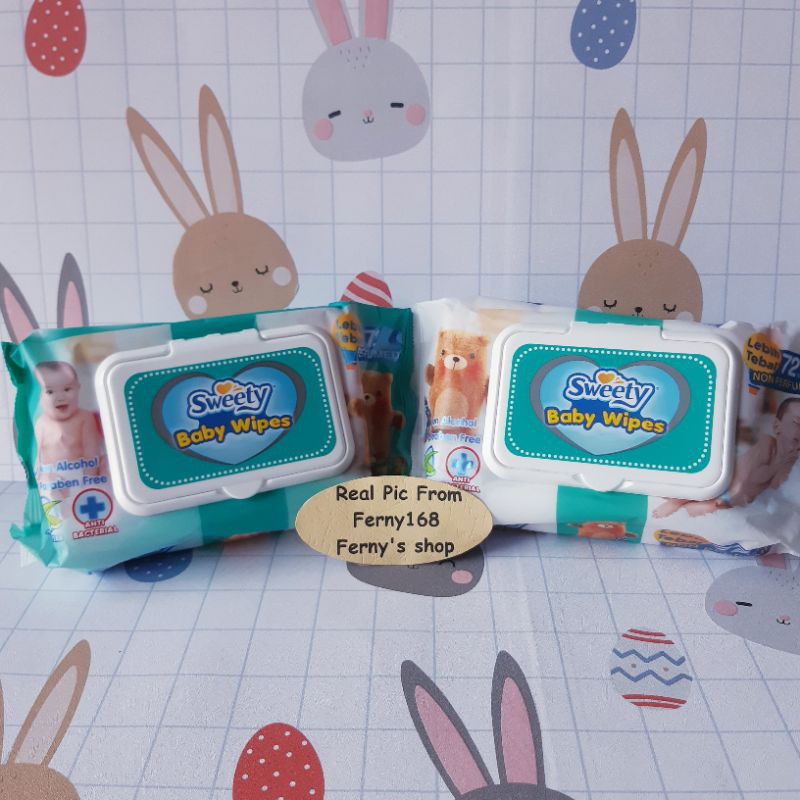 Wipes sweety/baby wipes sweety 72 sheets/tisu basah/tissue basah