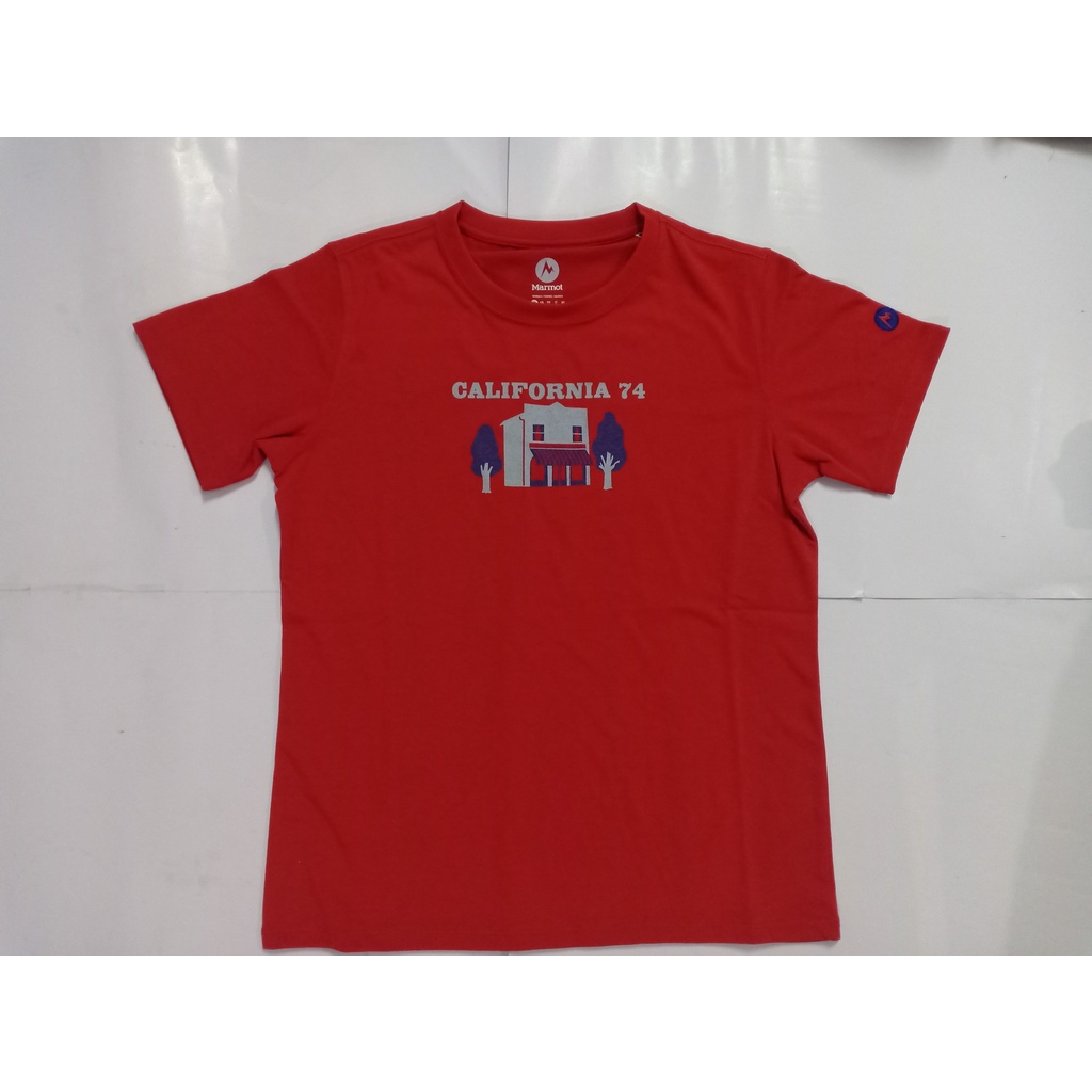 Baju Kaos Tshirt Marmot California 74 Wanita Merah size L Murah Ori